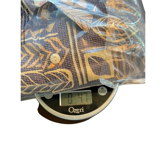 Reyn Spooner Mens L Leaf‎  Polka Dot Print Brown Shirt Cotton Button Up FLAW - Picture 8 of 11